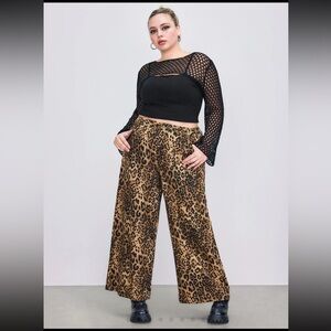 Cider Leopard Print Wide-Leg Pants